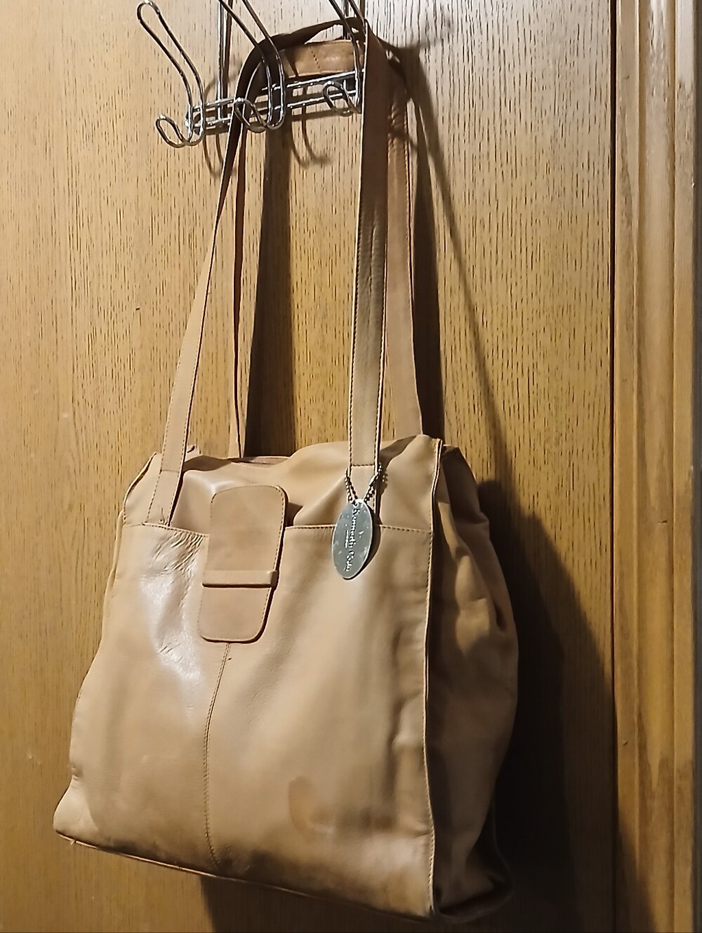 Kenneth Cole Tan Leather Shoulder Bag Tote